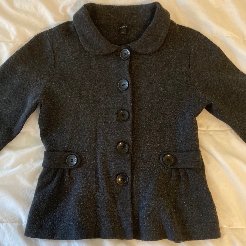 Semantiks Size S Gray Button Up Cardigan Sweater